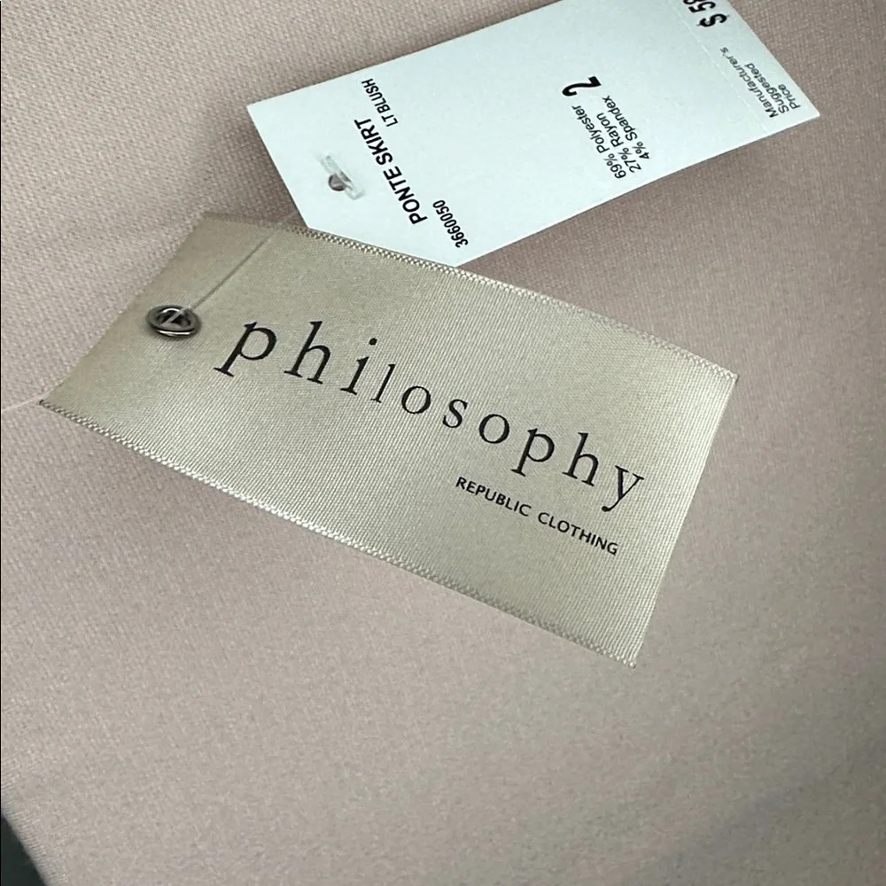 NWT Philosophy Republic Clothing Pencil Ponte Skirt, Pink, Size 2 - Picture 9 of 12